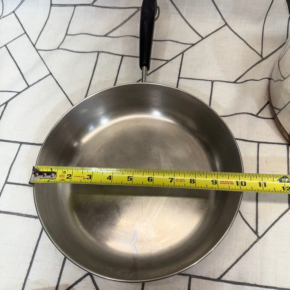 Revere Ware Copper‎ Bottom Cookware 6 Qt Pot 10 in Skillet Silver Vintage Set